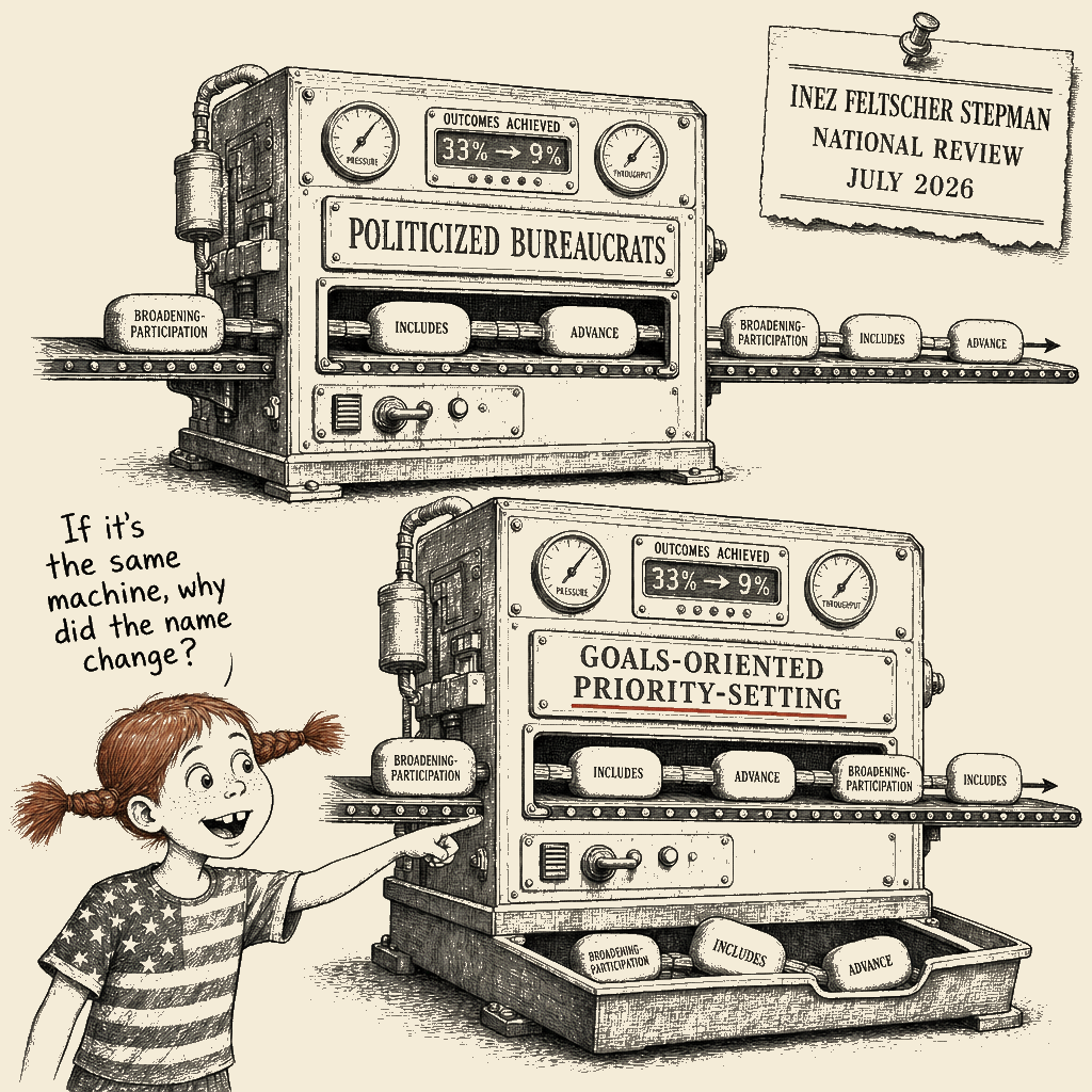 Political meme cartoon by Mimi Wright-Fubar: Same Machine, Different Sign