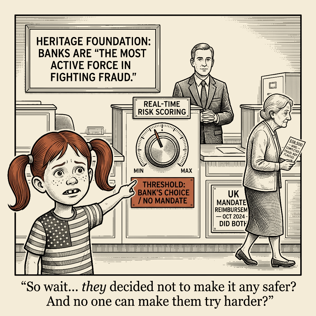 Political meme cartoon by Mimi Wright-Fubar: Self-Set. No Mandate. No Liability.