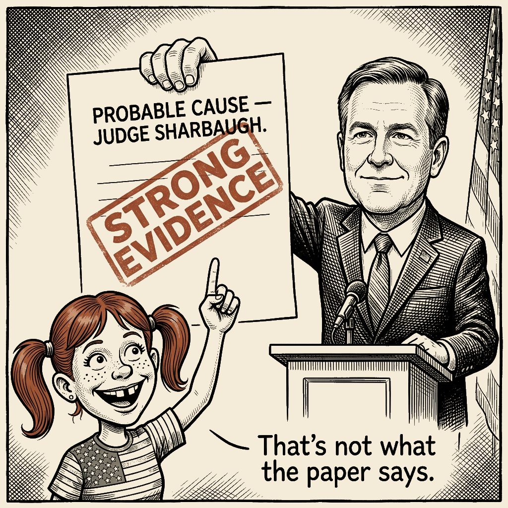 Political meme cartoon by Mimi Wright-Fubar: That's Not What the Paper Says