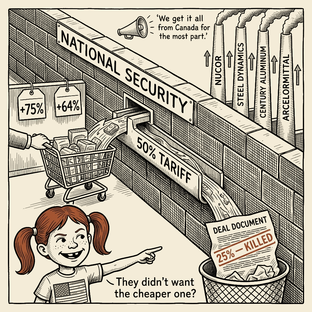 Political meme cartoon by Mimi Wright-Fubar: The 25% Deal They Threw Away