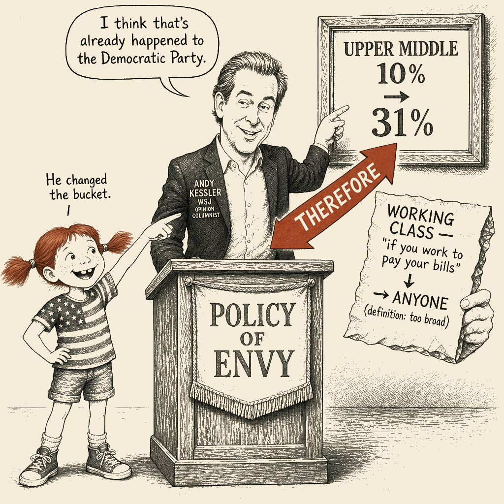 Political meme cartoon by Mimi Wright-Fubar: The Bucket-Swap