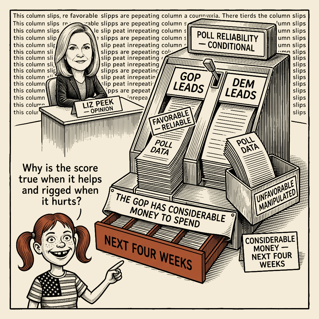 Political meme cartoon by Mimi Wright-Fubar: The Conditional Truth Machine