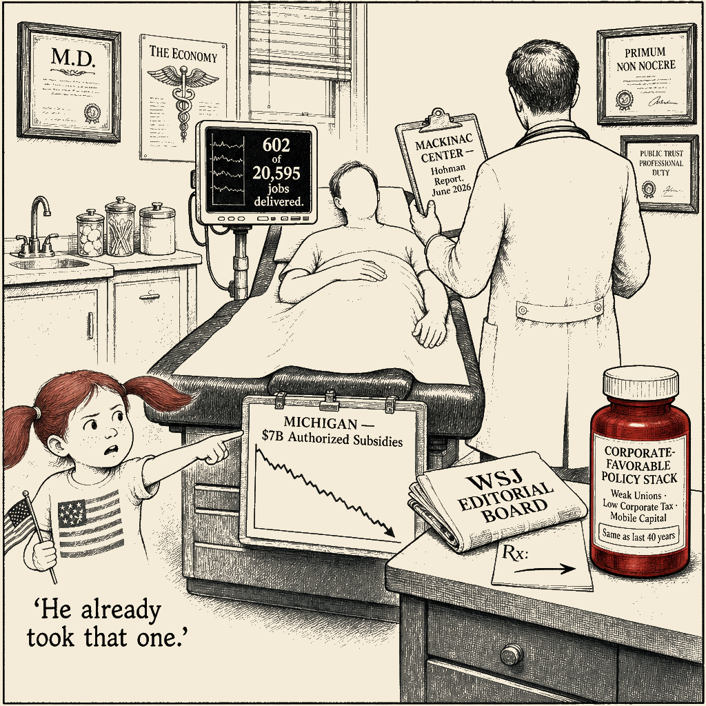 Political meme cartoon by Mimi Wright-Fubar: The Cure Is the Same Bottle