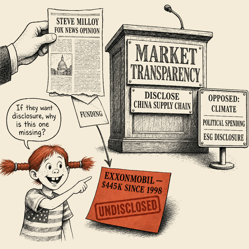 Political meme cartoon by Mimi Wright-Fubar: The Disclosure They Want, and the Disclosure They Don't