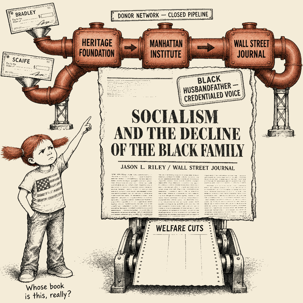 Political meme cartoon by Mimi Wright-Fubar: The Donor Network's Column