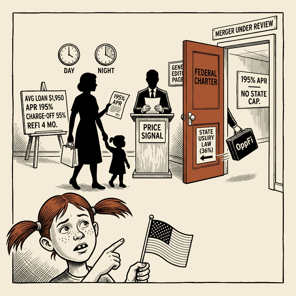 Political meme cartoon by Mimi Wright-Fubar: The Door Goes the Wrong Way