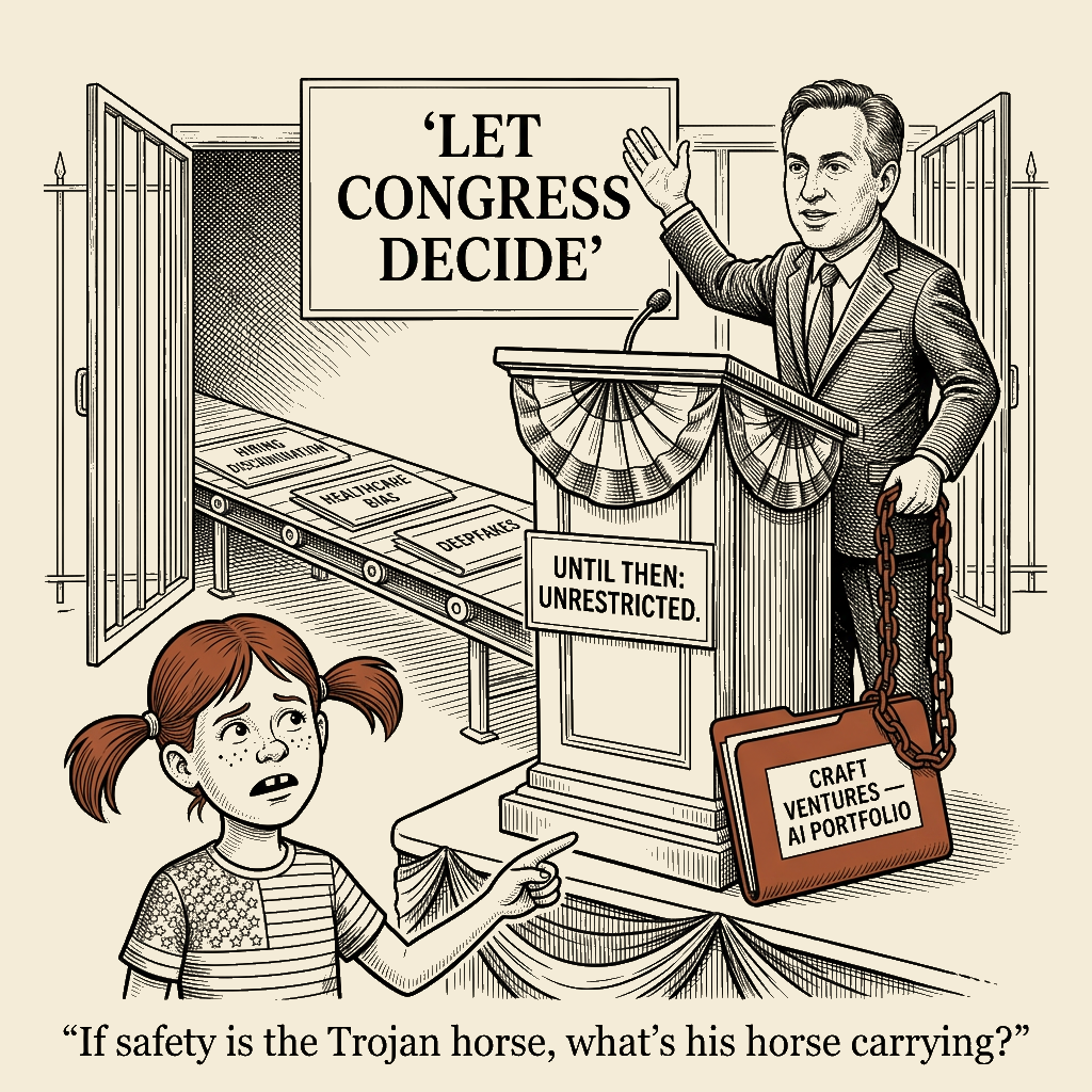 Political meme cartoon by Mimi Wright-Fubar: The Gate Was Open the Whole Time