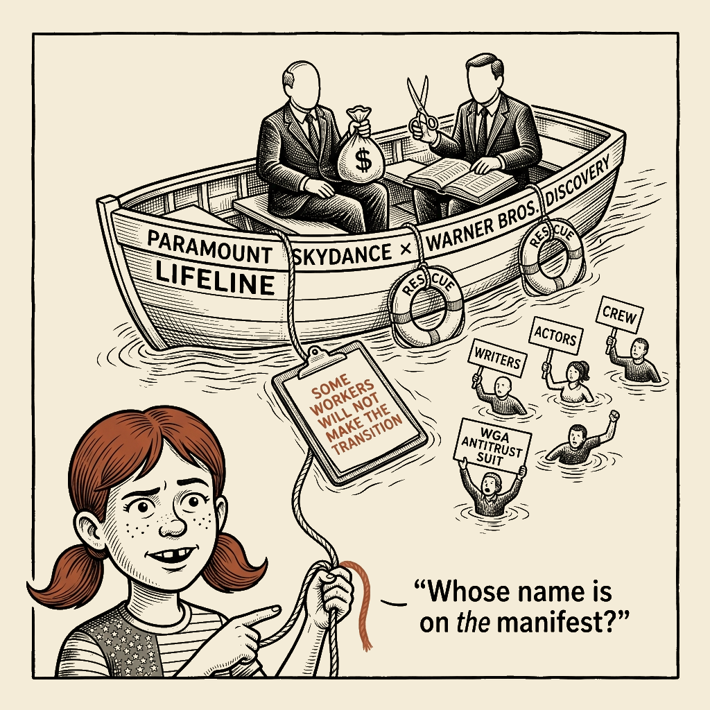 Political meme cartoon by Mimi Wright-Fubar: The Lifeboat's Manifest