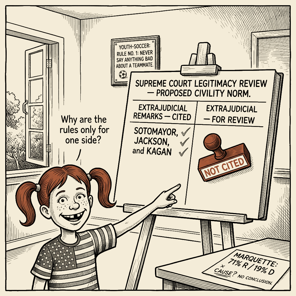 Political meme cartoon by Mimi Wright-Fubar: The One-Way Civility Roster