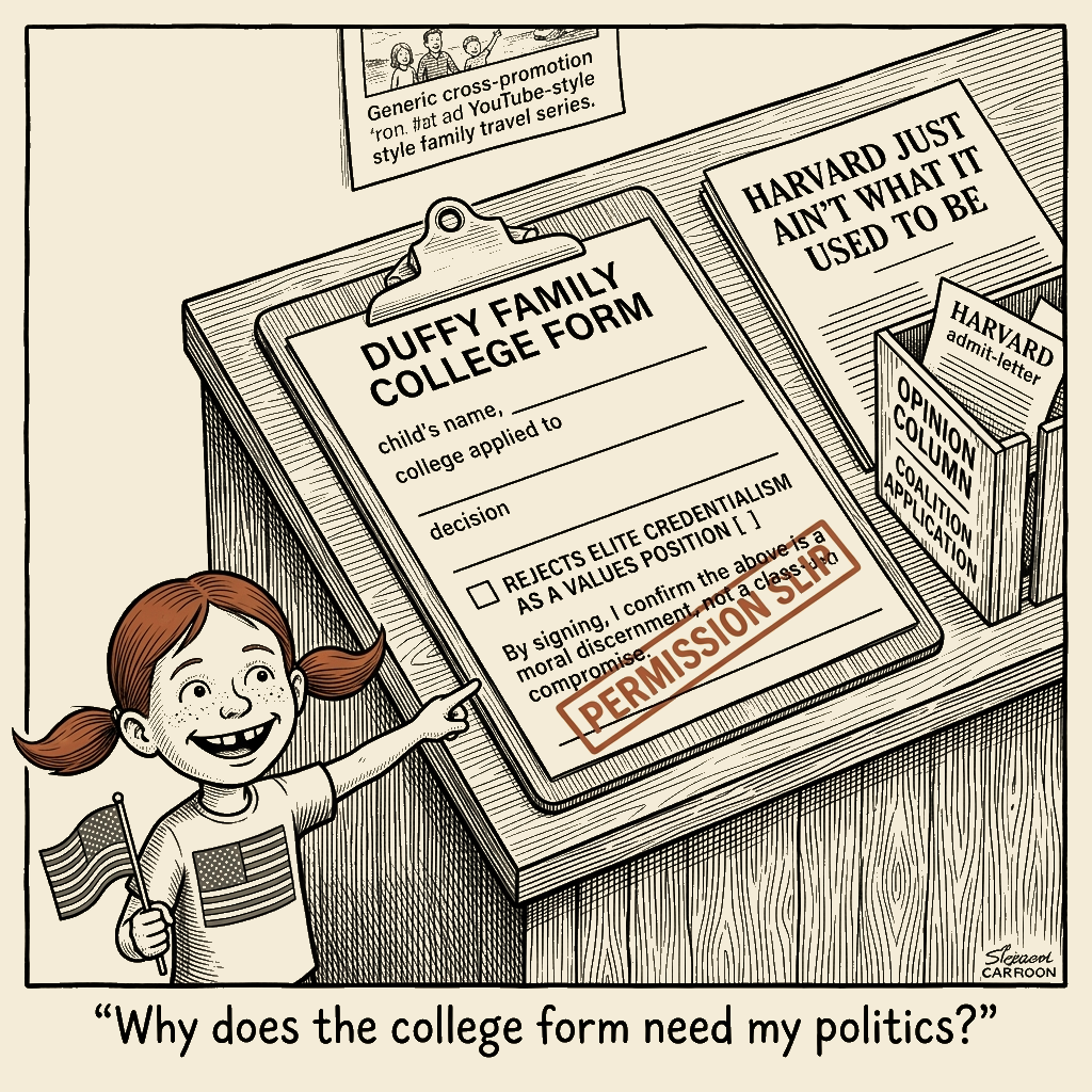 Political meme cartoon by Mimi Wright-Fubar: The Parenting Form That Was a Coalition Application