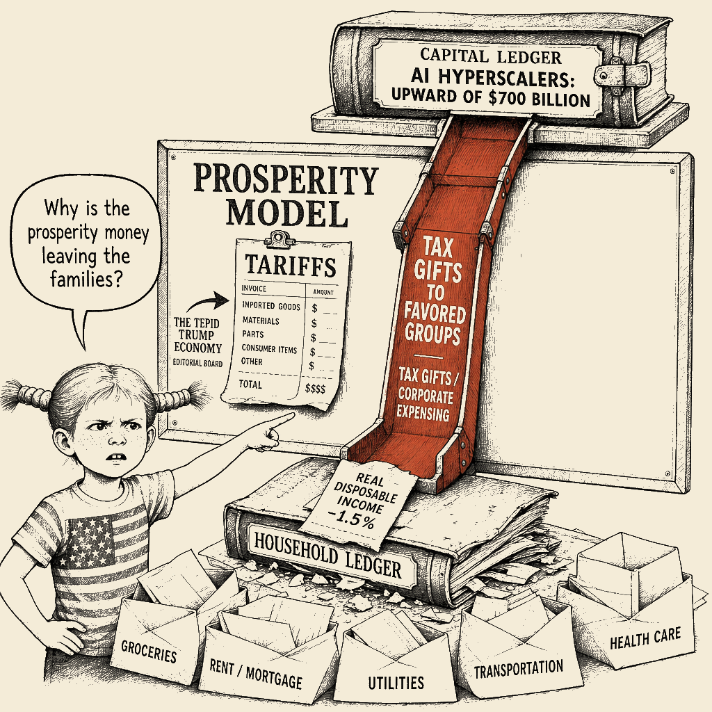 Political meme cartoon by Mimi Wright-Fubar: The Prosperity Receipt