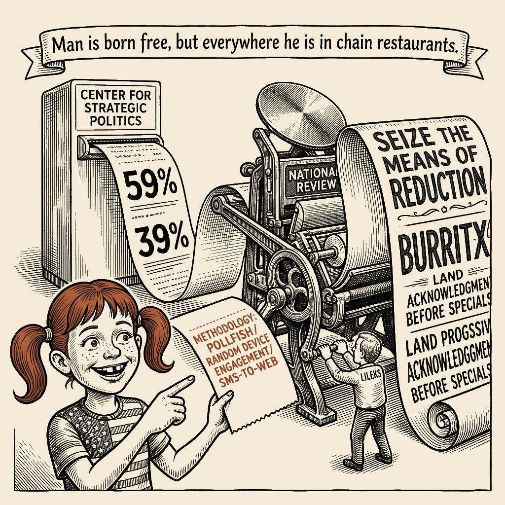 Political meme cartoon by Mimi Wright-Fubar: The Receipt They Didn't Print