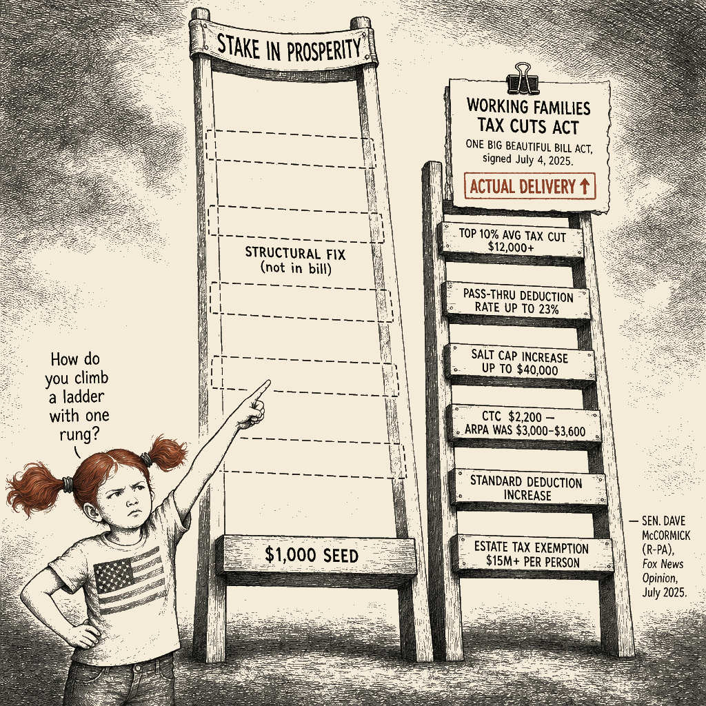 Political meme cartoon by Mimi Wright-Fubar: The Rest of the Ladder