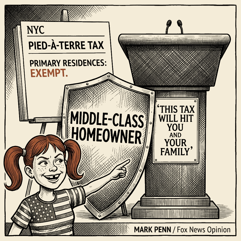 Political meme cartoon by Mimi Wright-Fubar: The Shield That Hid the Exemption