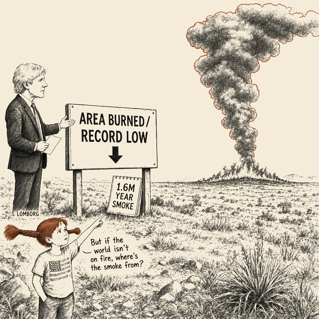 Political meme cartoon by Mimi Wright-Fubar: The Smoke the Sign Hides