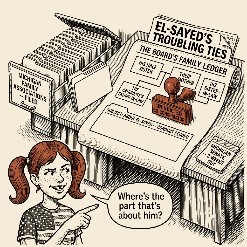 Political meme cartoon by Mimi Wright-Fubar: The Stamp Does the Convicting