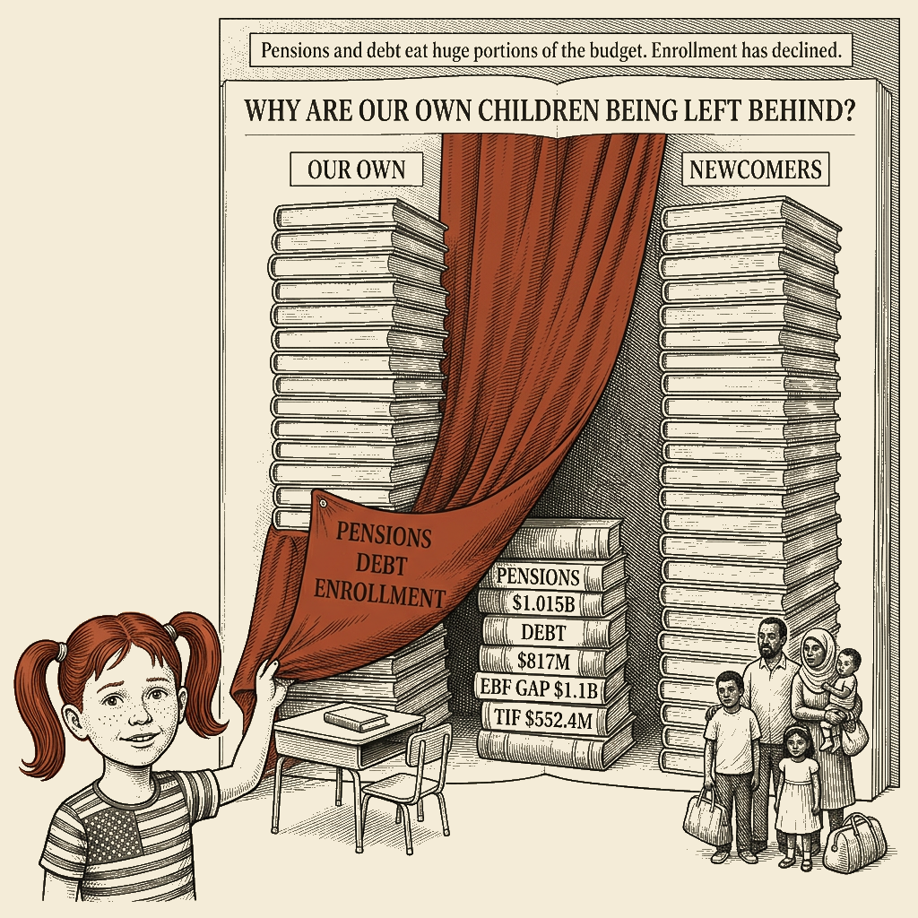 Political meme cartoon by Mimi Wright-Fubar: The Third Pile He Wouldn't Print