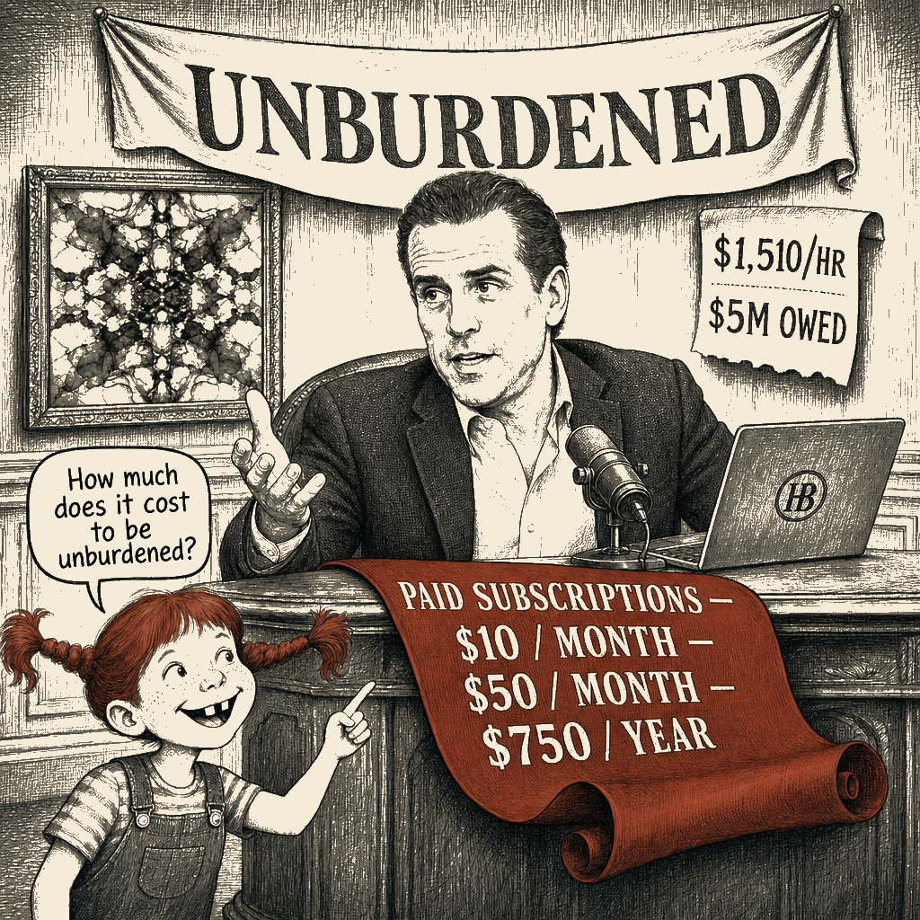Political meme cartoon by Mimi Wright-Fubar: The Unburdened Tier