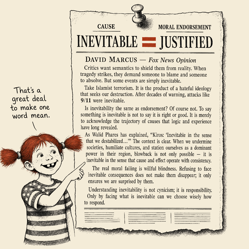 Political meme cartoon by Mimi Wright-Fubar: The Word Trick