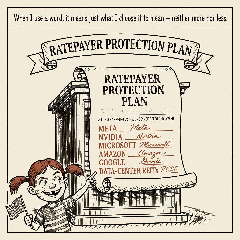 Political meme cartoon by Mimi Wright-Fubar: They Signed Their Own Protection