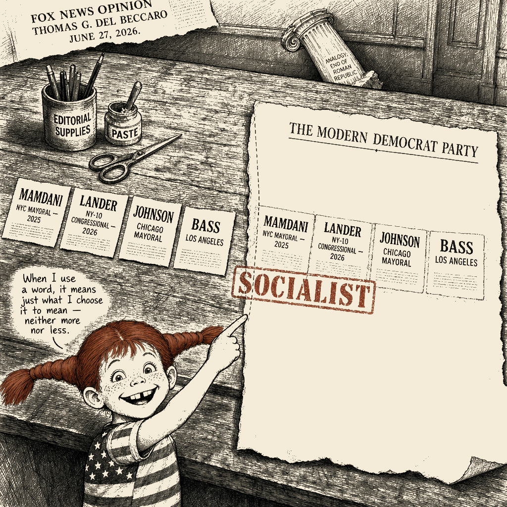 Political meme cartoon by Mimi Wright-Fubar: Three Cities, One Word