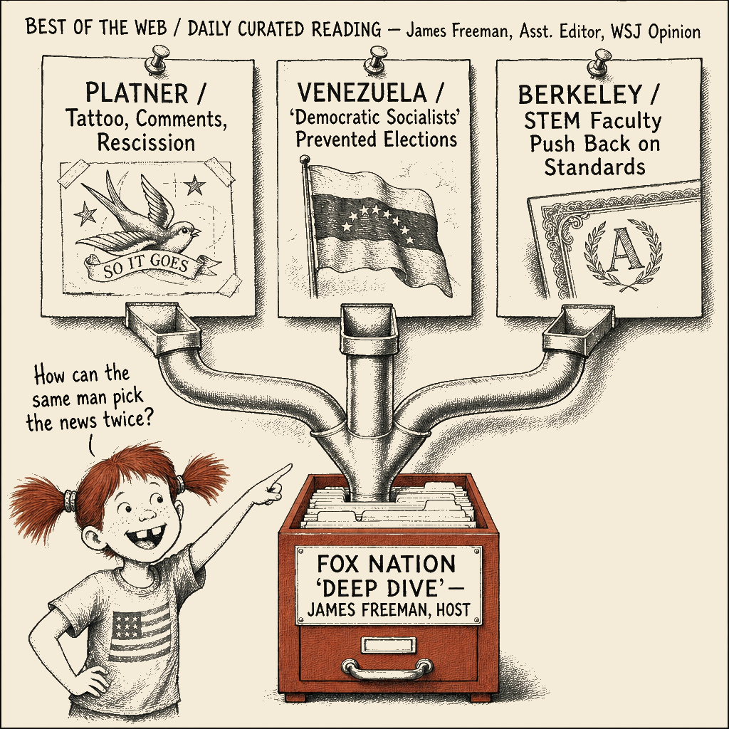 Political meme cartoon by Mimi Wright-Fubar: Three Different Stories. One Operator.