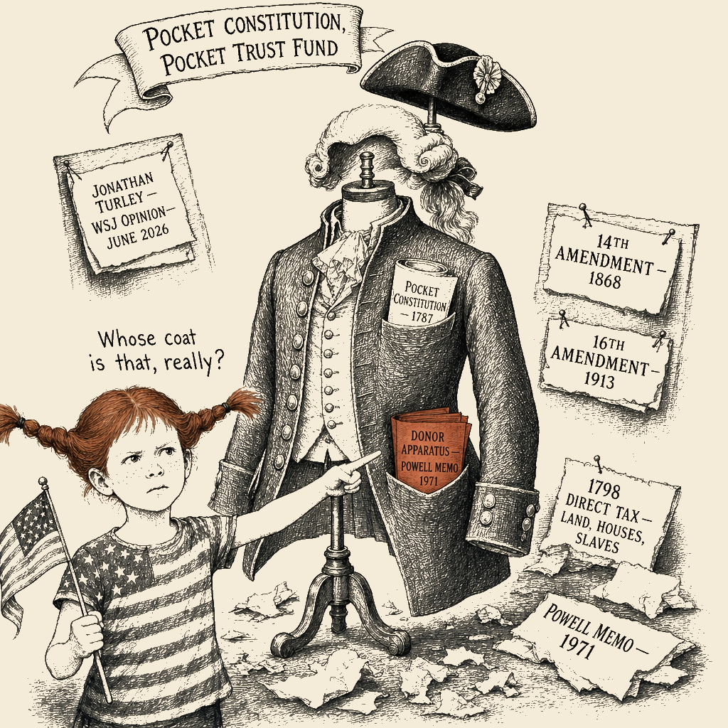 Political meme cartoon by Mimi Wright-Fubar: Whose Coat Is That, Really?