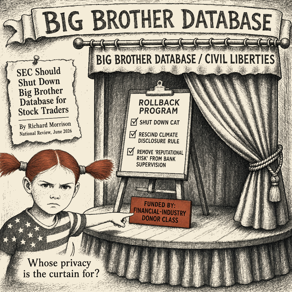Political meme cartoon by Mimi Wright-Fubar: Whose Privacy Is the Curtain For?