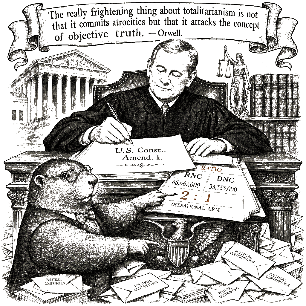 Editorial cartoon by Hector Rentier: The Court Rigged the Midterms
