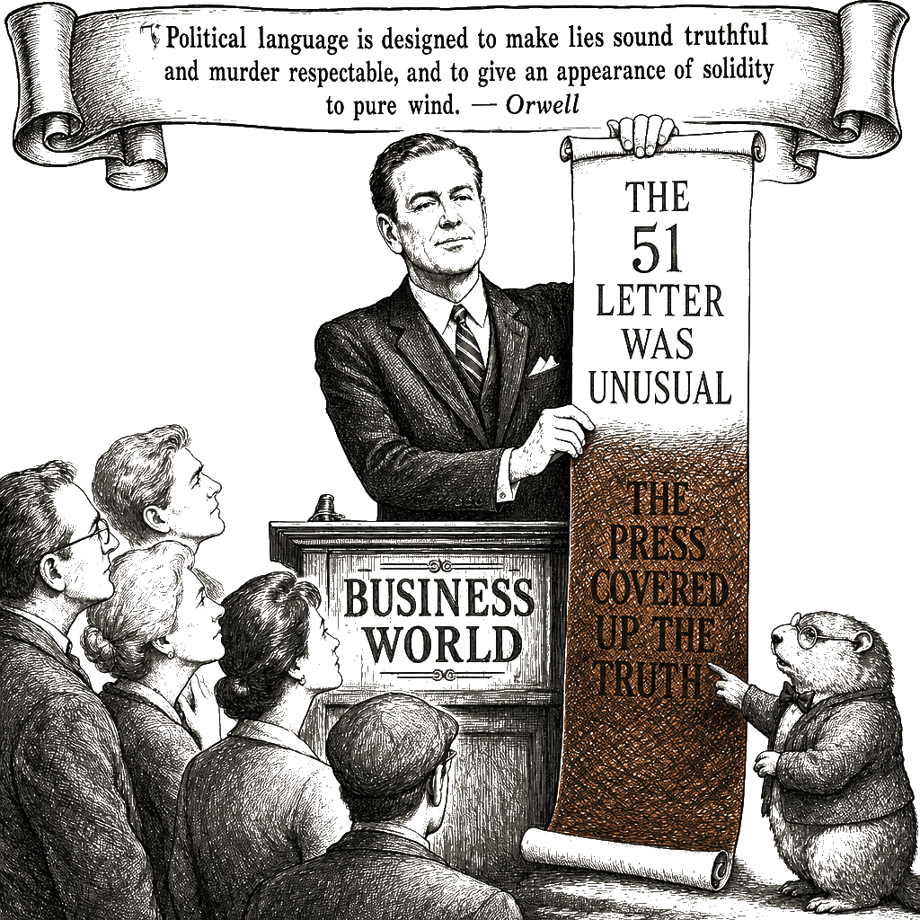 Editorial cartoon by Hector Rentier: The Trojan Horse of the Laptop Letter