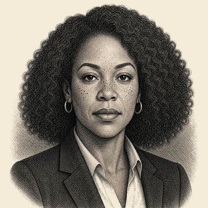 Engraved portrait of Mimi Wright-Fubar